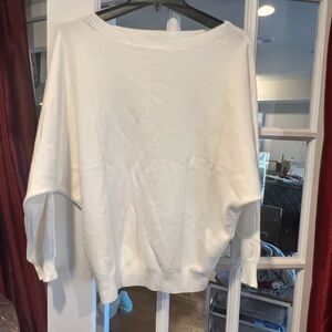 Off-the-Shoulder White Sweater